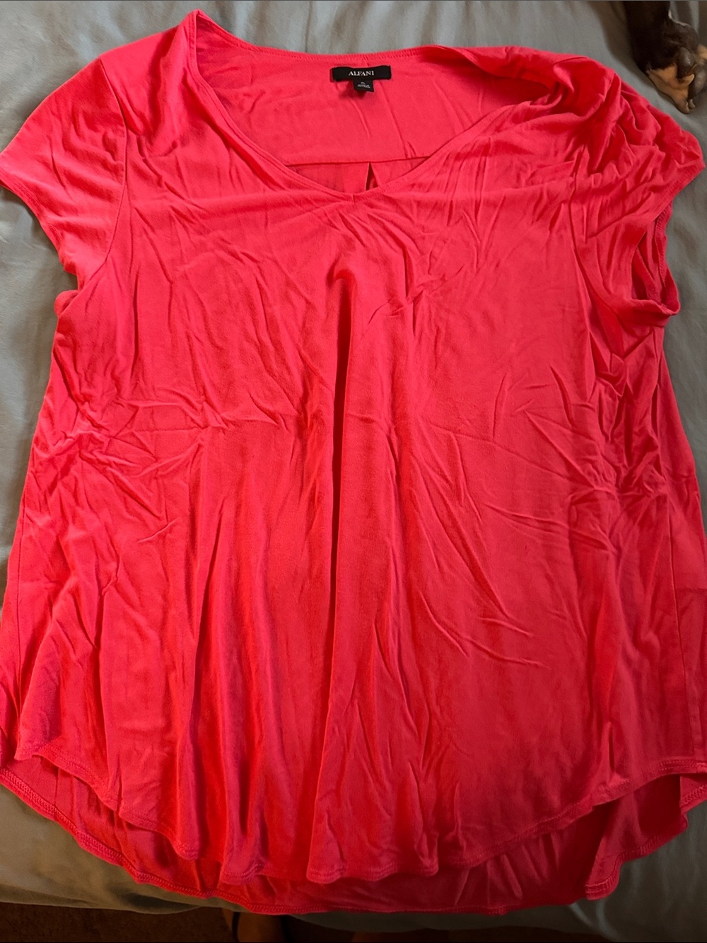 Alfani Hot Pink Cap-Sleeve Swing Tee